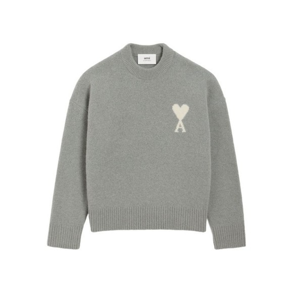 Ami Relaxed Fit Knit Sweater With Heart Logo Detail - NWT - Picture 1 of 5